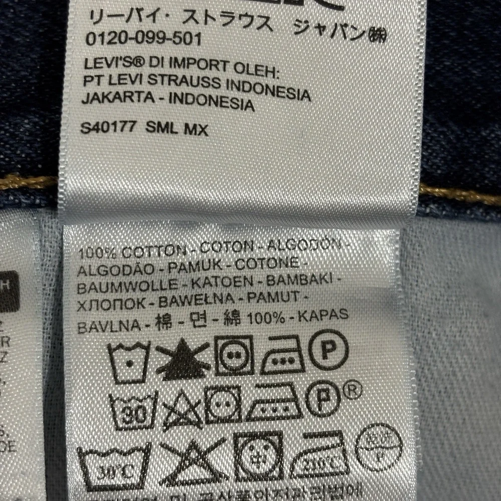 Levis 505 Regular Fit Straight Jeans Mens 38x30 Dark Blue Denim Mid Rise